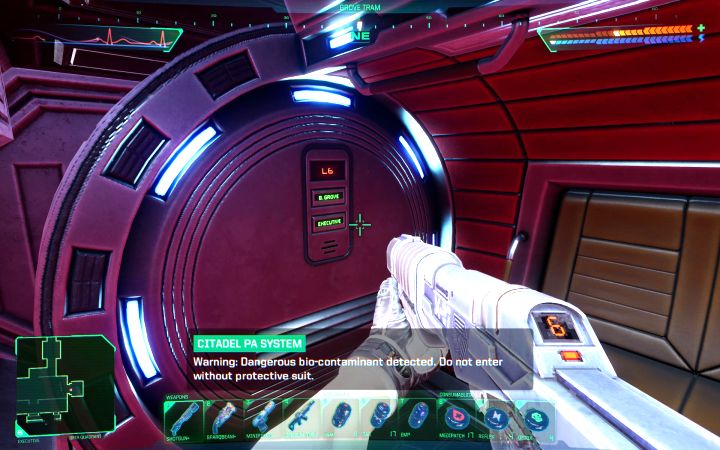 Do podróżowania do 3 dostępnych gajów służą wagoniki kolejki - System Shock Remake: Wystrzelenie gaju Beta na Poziomie kierownictwa - opis zagadki - System Shock Remake - poradnik do gry