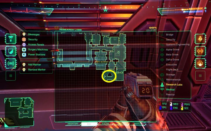 Moduł po raz pierwszy można znaleźć w pomieszczeniu magazynowym biblioteki w południowo-wschodniej części pokładu Laboratoria badawcze - System Shock Remake: Lista wszystkich modułów - System Shock Remake - poradnik do gry