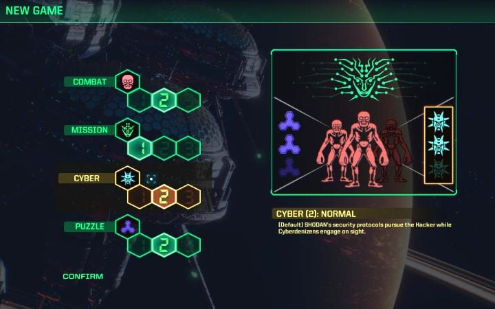 W momencie rozpoczynania nowej gry możecie osobno ustawić poziom trudności dla cyberprzestrzeni - System Shock Remake: Cyberprzestrzeń - System Shock Remake - poradnik do gry