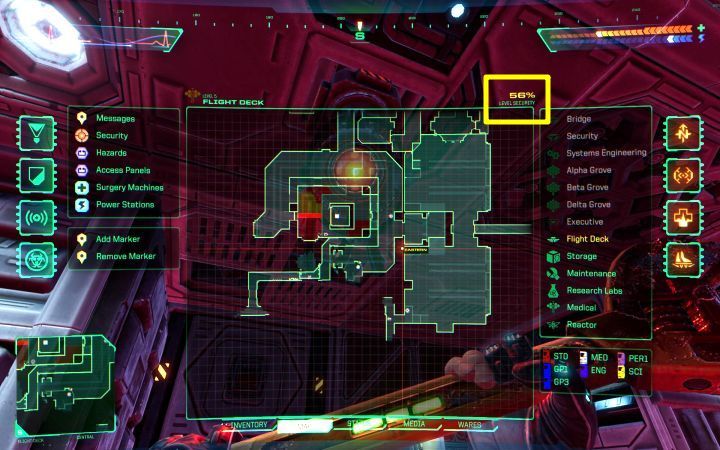 Bezpieczeństwo poziomu to procentowy wskaźnik, który symbolizuje poziom kontroli SHODAN nad danym pokładem Cytadeli - System Shock Remake: Jak obniżać bezpieczeństwo poziomu? - System Shock Remake - poradnik do gry