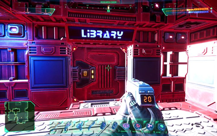 Karty możecie użyć do otwarcia drzwi Library w południowo-wschodniej części mapy - System Shock Remake: Wyłączenie lasera górniczego - opis zagadki - System Shock Remake - poradnik do gry