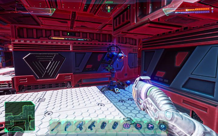 Laserowe wieżyczki Skoczek pojawiają się już począwszy od pierwszego Poziomu medycznego - System Shock Remake: Jak niszczyć laserowe wieżyczki Skoczek? - System Shock Remake - poradnik do gry