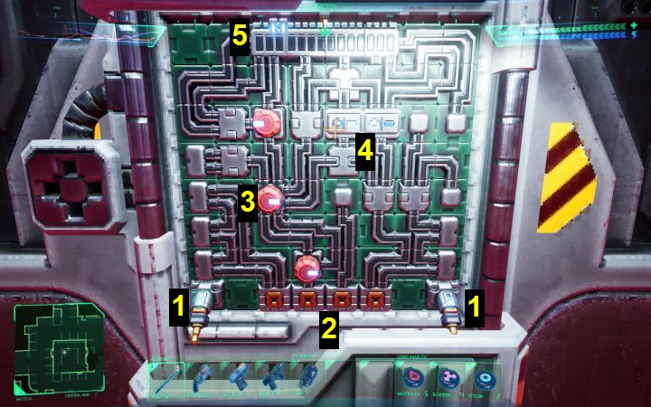 Przykładową drugą odmianę mini-gry pokazuje obrazek i jest ona bardziej złożona - System Shock Remake: Zagadki - skrzynki przyłączeniowe - System Shock Remake - poradnik do gry