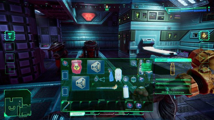 Z menu kontekstowego wybierzcie opcje zdematerializuj (vaporize) - System Shock Remake: Jakie zastosowanie ma złom? - System Shock Remake - poradnik do gry