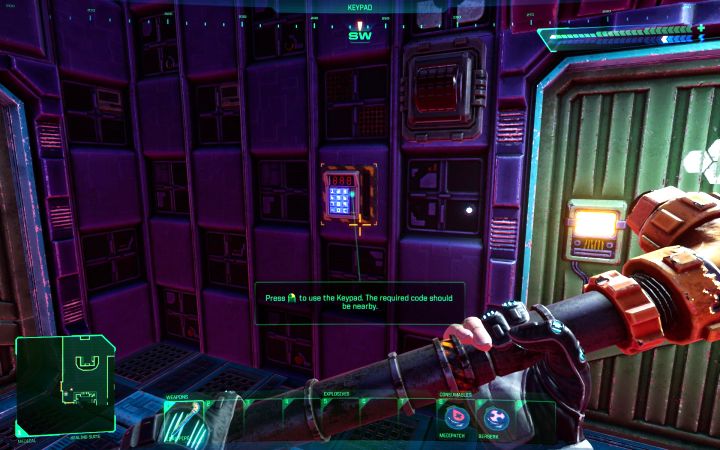 Na pierwsze zamknięte drzwi natraficie już w pierwszych minutach gry, po ukończeniu prologu i obudzeniu się w klinice Healing Suite na Poziomie medycznym - System Shock Remake: Czy kod 0451 działa na pierwszych drzwiach? - System Shock Remake - poradnik do gry