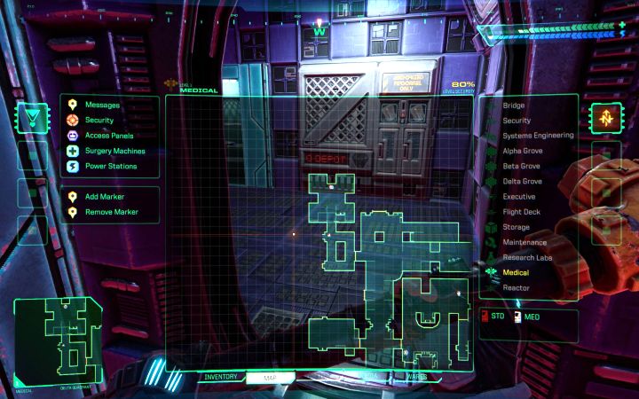 Druga zbrojownia z Poziomu medycznego jest w zachodniej części mapy - System Shock Remake: Gdzie jest kod do zbrojowni Medical Armory? - System Shock Remake - poradnik do gry