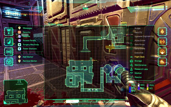 Mapy kolejnych pokładów Cytadeli dorysowują się na bieżąco w trakcie ich eksploracji - System Shock Remake: Porady na start - System Shock Remake - poradnik do gry