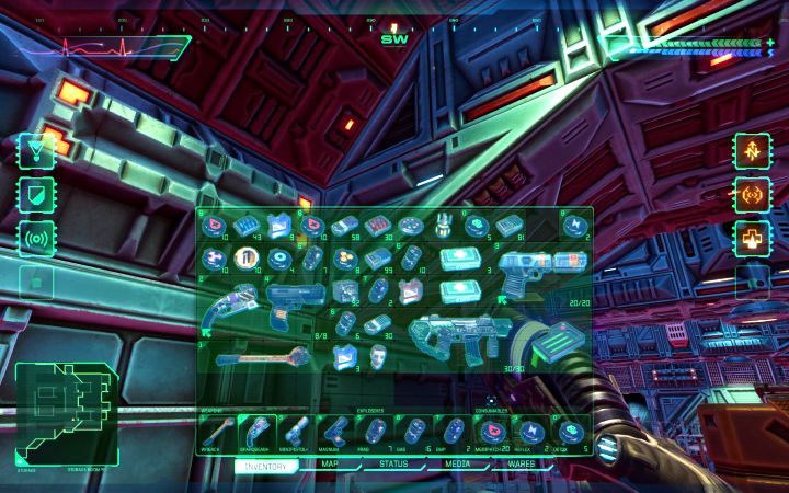 Po otwarciu okna ekwipunku odnotujecie, że inwentarz zyskał kilka nowych slotów - System Shock Remake: Jak powiększyć inwentarz? - System Shock Remake - poradnik do gry