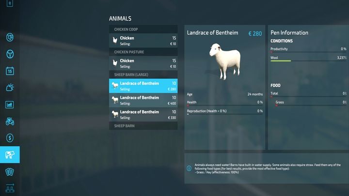Aby monitorować stan zwierząt - reprodukcji, potrzeb, wyprodukowanych dóbr - skorzystajcie z menu - Farming Simulator 22: Zwierzęta - jak kupować? - Farming Simulator 22 - poradnik do gry