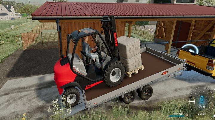 Finalnie koło budynku z owcami w wyznaczonej strefie zaczną pojawiać się palety z wełną - Farming Simulator 22: Owce - hodowla, porady - Farming Simulator 22 - poradnik do gry