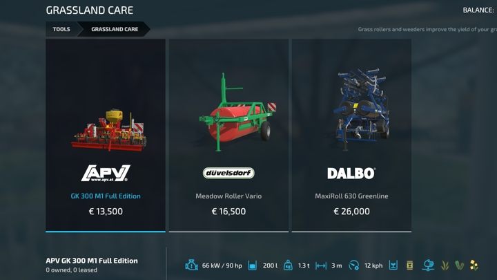 W sklepie dostępne są także dwa chwastowniki (w podstawowej wersji gry) w zakładce Pielęgnacja pól (Grassland Care) - Farming Simulator 22: Chwasty i odchwaszczanie - Farming Simulator 22 - poradnik do gry