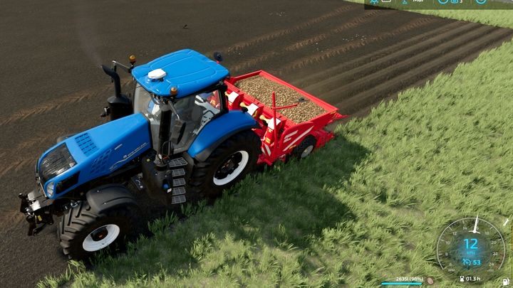 Po posadzeniu ziemniaków należy odczekać do ich wyrośnięcia: na mapie ujrzycie inny status niż do tej pory - Usuń łęciny - Farming Simulator 22: Ziemniaki i buraki - Farming Simulator 22 - poradnik do gry