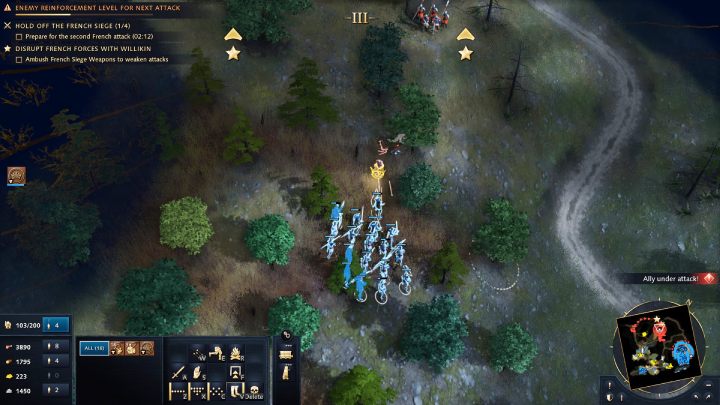 Następnie ukryjcie się za drzewami na samym górze mapy i poczekajcie na 2 tarany - Age of Empires 4: The Siege of Dover (The Normans) - solucja, opis przejścia - Age of Empires 4 - poradnik do gry