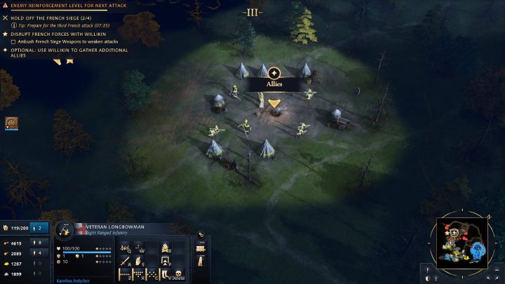 Po odepchnięciu 2 fali wrogów zaznaczcie Willikina i zbierzcie kolejnych sojuszników z pobliskiego obozu - Age of Empires 4: The Siege of Dover (The Normans) - solucja, opis przejścia - Age of Empires 4 - poradnik do gry