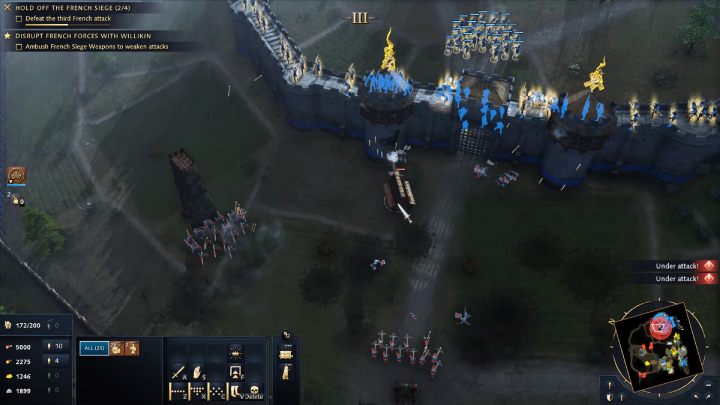 Kolejna fala nieprzyjaciela ponownie będzie składać się z kilku taranów i wież oblężniczych, piechoty i łuczników podzielonych na 2 grupy - Age of Empires 4: The Siege of Dover (The Normans) - solucja, opis przejścia - Age of Empires 4 - poradnik do gry