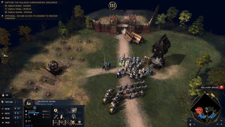 Gdy dotrzecie do litewskiego obozu, otrzymacie powiadomienie o nowym celu misji - Age of Empires 4: Moscow versus Lithuania (The Rise of Moscow) - solucje - Age of Empires 4 - poradnik do gry