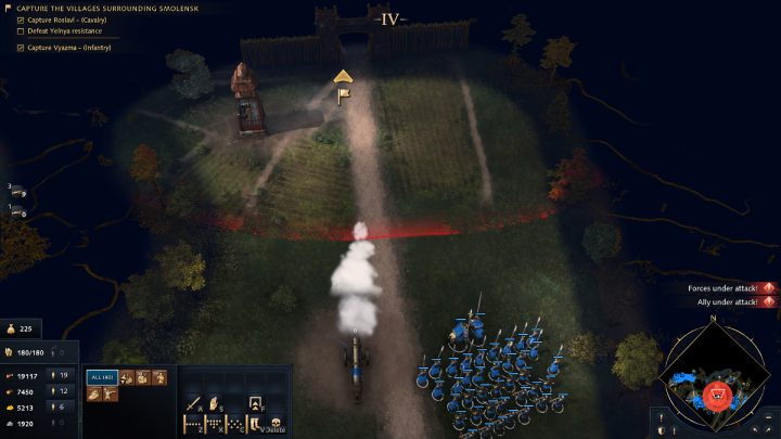 Wyślijcie jedną armatę do oddziału stojącego między miastami Roslavl i Vyazma i przejmijcie 3 miasto Yelnya - Age of Empires 4: Moscow versus Lithuania (The Rise of Moscow) - solucje - Age of Empires 4 - poradnik do gry