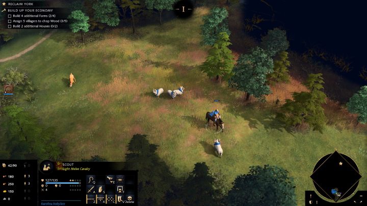 Wybierzcie 5 mieszkańców i kliknijcie prawym przyciskiem myszy na pobliskie drzewo - Age of Empires 4: North to York (The Normans) - solucja, opis przejścia - Age of Empires 4 - poradnik do gry