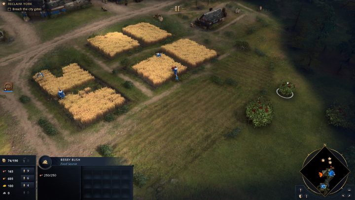 Głównym celem Waszych mieszkańców powinna być produkcja żywności oraz drewna - Age of Empires 4: North to York (The Normans) - solucja, opis przejścia - Age of Empires 4 - poradnik do gry