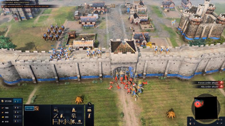 Gdy rozpocznie się misja pokonajcie grupę wrogów atakującą bramę miasta - Age of Empires 4: The Siege of Wallingford (The Normans) - solucja - Age of Empires 4 - poradnik do gry