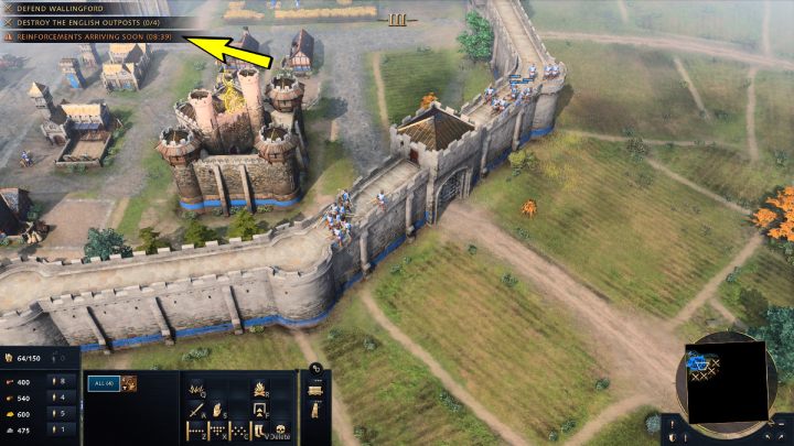 W celu ukończenia misji musicie zniszczyć 4 obozy nieprzyjaciela oraz eliminować fale wrogiej armii do przyjazdu posiłków - Age of Empires 4: The Siege of Wallingford (The Normans) - solucja - Age of Empires 4 - poradnik do gry