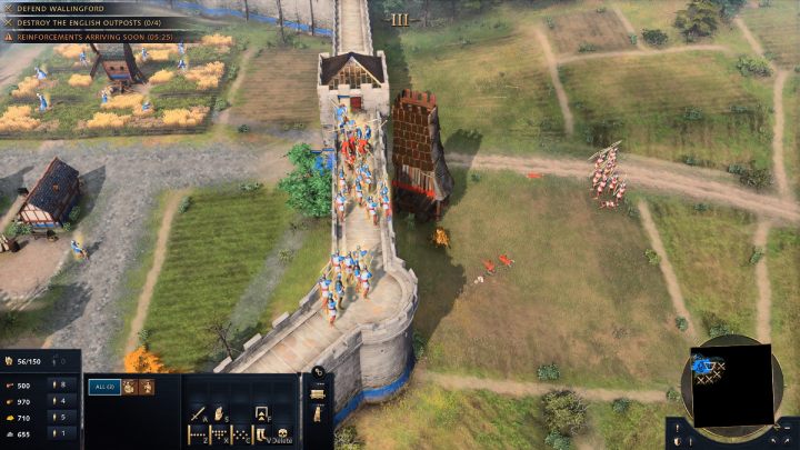 Ustawcie łuczników przy wschodniej bramie i poczekajcie na atak - Age of Empires 4: The Siege of Wallingford (The Normans) - solucja - Age of Empires 4 - poradnik do gry
