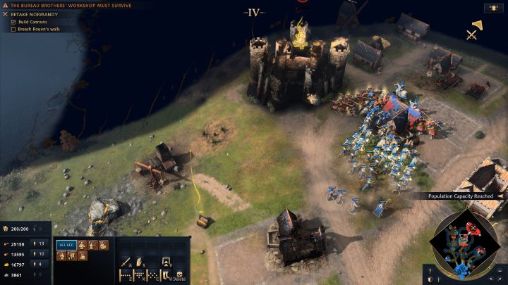 Podzielcie wojsko na 3 duże oddziały i wyruszcie na Rouen, 3 głównymi ścieżkami - Age of Empires 4: Retake Normandy (The Hundred Years War) - solucja - Age of Empires 4 - poradnik do gry