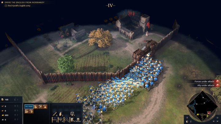 Na północ od wioski z Klasztorem znajduje się obóz wroga - Age of Empires 4: The Battle of Formigny (The Hundred Years War) - solucja - Age of Empires 4 - poradnik do gry