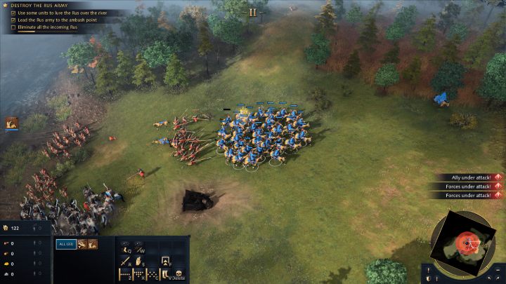 Gdy dotrzecie do wyznaczonego celu, wrogie wojsko stanie przy rzece - Age of Empires 4: The Battle of Kalka River (The Mongol Empire) - solucja - Age of Empires 4 - poradnik do gry