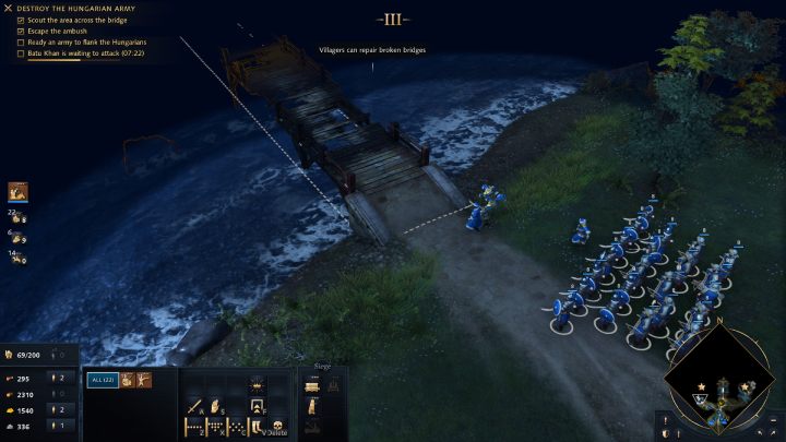 Podzielcie wojsko na 2 grupy i ustawcie je w wyznaczonych punkach na mapie - Age of Empires 4: The Battle of Mohi (The Mongol Empire) - solucja - Age of Empires 4 - poradnik do gry