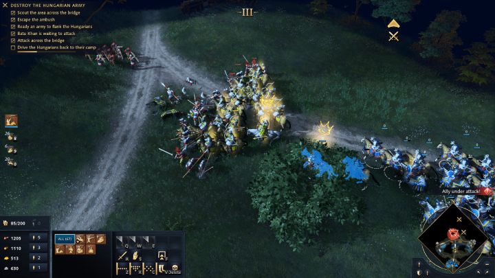 Następnie wybijcie wszystkie mniejsze oddziały zaznaczone na minimapie - Age of Empires 4: The Battle of Mohi (The Mongol Empire) - solucja - Age of Empires 4 - poradnik do gry