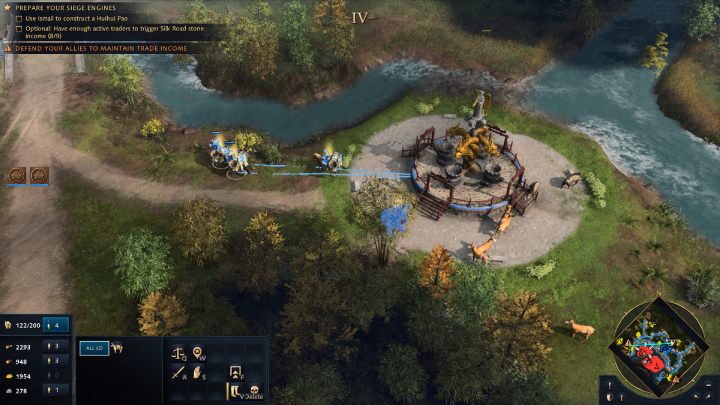 Po rozpoczęciu misji najmijcie minimum 3 dodatkowych Kupców (Traders) w budynku The Silver Tree i przypiszcie ich do Marketów zaznaczonych na minimapie - Age of Empires 4: The Fall of Xiangyang (The Mongol Empire) - solucja - Age of Empires 4 - poradnik do gry