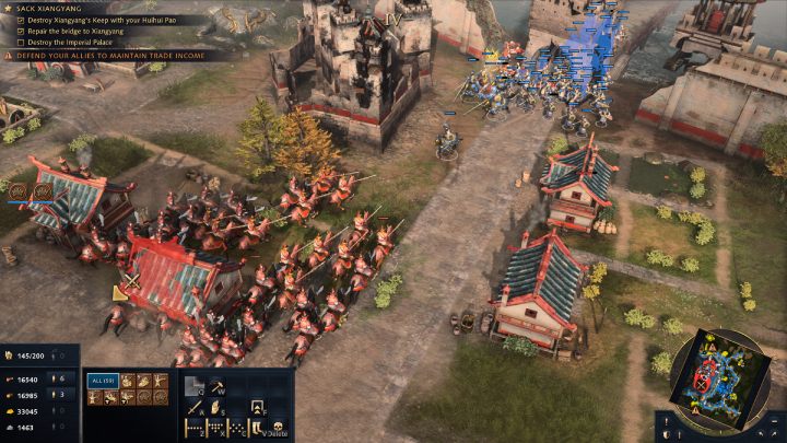 Gdy przedostaniecie się do miasta będzie na Was czekał oddział ciężkozbrojnej konnicy - Age of Empires 4: The Fall of Xiangyang (The Mongol Empire) - solucja - Age of Empires 4 - poradnik do gry