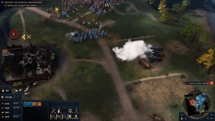 Spalcie wieże strażnicze, znajdujące się za rzeką i podążajcie drogą do obozu Mongołów - Age of Empires 4: Great Stand on the Ugra River (The Rise of Moscow) - solucje - Age of Empires 4 - poradnik do gry