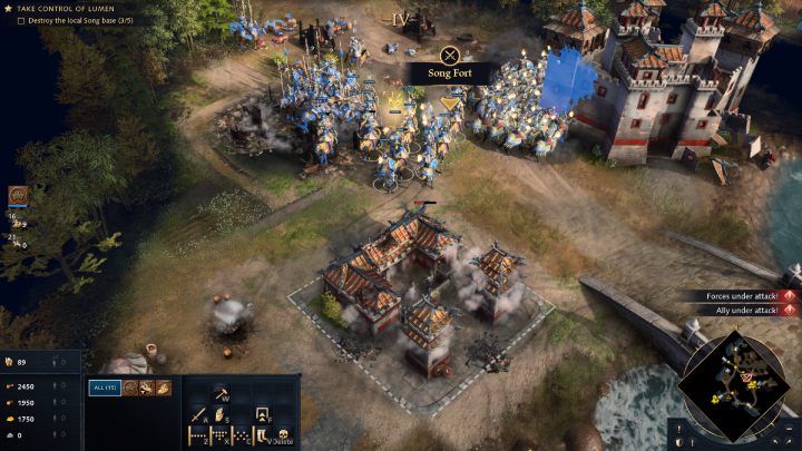 Podążajcie wzdłuż ścieżki do Lumen i eliminujcie wszystkich wrogów napotkanych po drodze - Age of Empires 4: Blockade at Lumen Shan (The Mongol Empire) - solucja - Age of Empires 4 - poradnik do gry