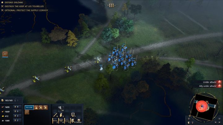 Po jakimś czasie dostaniecie informację o zbliżającym się konwoju z zaopatrzeniem - Age of Empires 4: The Siege of Orleans (The Hundred Years War) - solucja - Age of Empires 4 - poradnik do gry