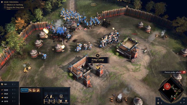 Kontynuujcie podróż i zlikwidujcie wszystkie oddziały zabarykadowanych chińczyków, blokujących dojście do fortu od wschodu - Age of Empires 4: The Song Fortress (The Mongol Empire) - solucja - Age of Empires 4 - poradnik do gry