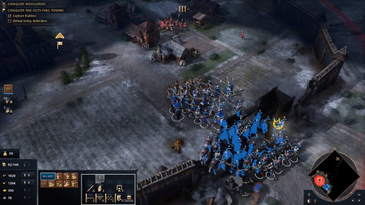 Zaatakujcie bramę do miasta i po kolei eliminujcie wszystkie oddziały przeciwnika w Soltsy - Age of Empires 4: Fall of the Novgorod Republic (The Rise of Moscow) - solucje - Age of Empires 4 - poradnik do gry