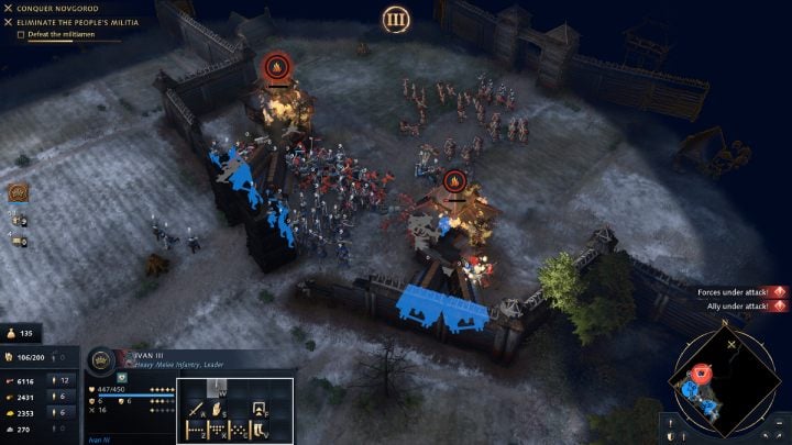 Zacznijcie niszczyć bramę do miasta przy użyciu machin oblężniczych - Age of Empires 4: Fall of the Novgorod Republic (The Rise of Moscow) - solucje - Age of Empires 4 - poradnik do gry