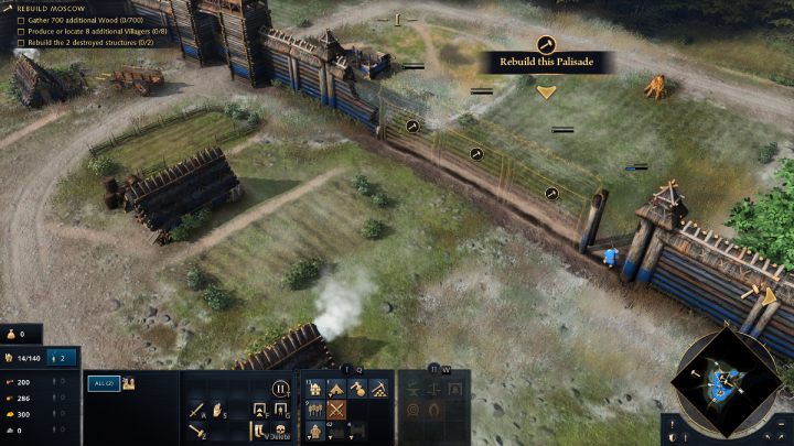 Po rozpoczęciu misji natychmiast zacznijcie gasić podpalone budynki i fortyfikacje - Age of Empires 4: Rebuilding Moscow (The Rise of Moscow) - solucje - Age of Empires 4 - poradnik do gry