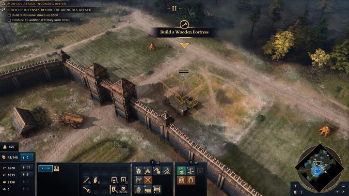 Postawcie 3 budynki obronne w wyznaczonych miejscach i zacznijcie szybko produkować jednostki wojskowe - Age of Empires 4: Rebuilding Moscow (The Rise of Moscow) - solucje - Age of Empires 4 - poradnik do gry