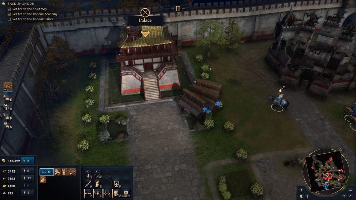 W przedostaniu się za mury miasta, eliminujcie niedobitków i wyślijcie tarany na 3 budynki, zaznaczone na minimapie, aby ukończyć zadanie - Age of Empires 4: The Battle of Zhongdu (The Mongol Empire) - solucja - Age of Empires 4 - poradnik do gry