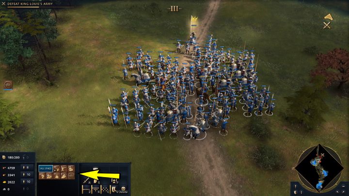 Zaznaczcie swoje wojsko i wybierzcie typ jednostki, klikając na jedną z ikon przy lewym dolnym roku ekranu - Age of Empires 4: Wojsko - jak grupować? - Age of Empires 4 - poradnik do gry