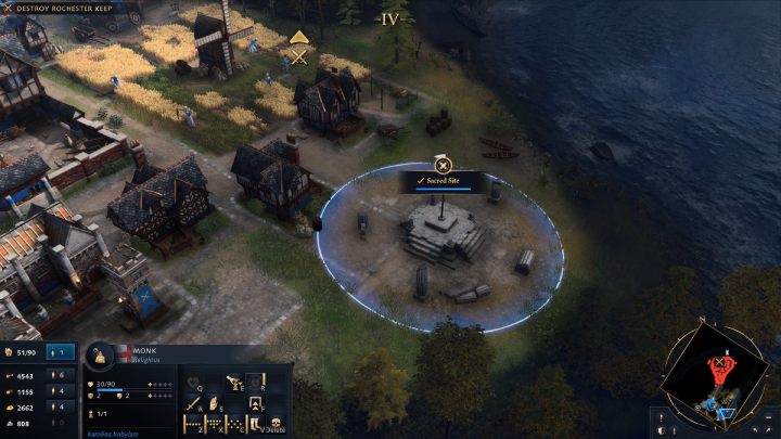 W wiosce znajduje się Święte Miejsce (Sacred Site) - Age of Empires 4: The Siege of Rochester (The Normans) - solucja, opis przejścia - Age of Empires 4 - poradnik do gry