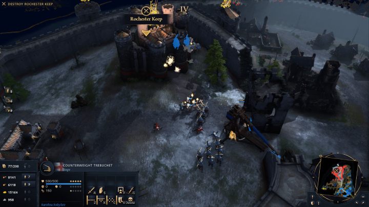 Za kolejnymi murami miasta znajduje się wrogi oddział kawalerii - Age of Empires 4: The Siege of Rochester (The Normans) - solucja, opis przejścia - Age of Empires 4 - poradnik do gry