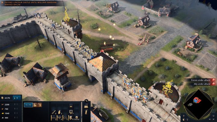 Misja rozpoczyna się od pokonania powtarzających się najazdów wrogiej armii - Age of Empires 4: Second Battle of Lincoln (The Normans) - solucja - Age of Empires 4 - poradnik do gry