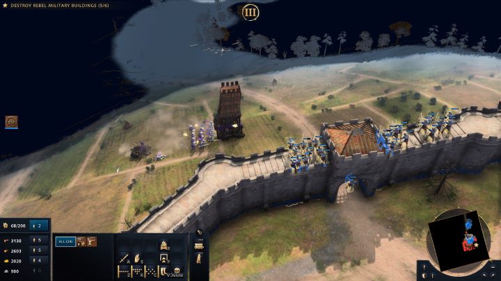Podczas niszczenia budynków rebelii, od zachodu mogą Was atakować grupy wrogów - Age of Empires 4: Second Battle of Lincoln (The Normans) - solucja - Age of Empires 4 - poradnik do gry