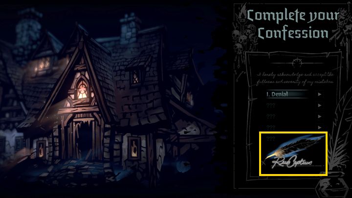 W pierwszym kroku wybieracie Wyznanie - inaczej rozdział - Darkest Dungeon 2: Początek gry - pierwsze kroki - Darkest Dungeon 2 - poradnik do gry
