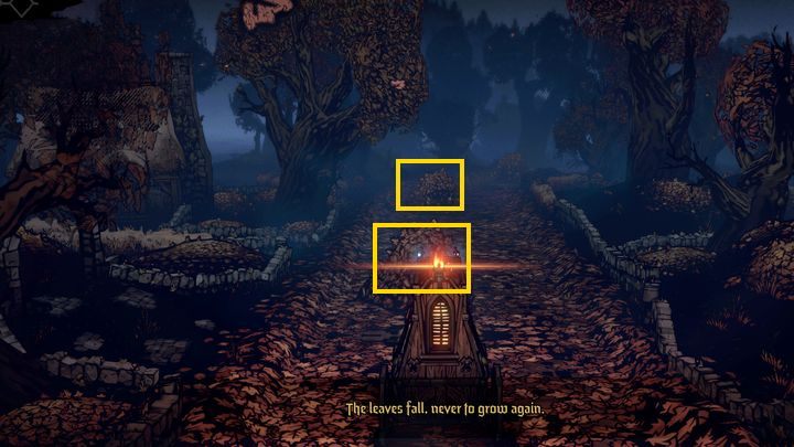 Poruszajcie się dyliżansem niszcząc po drodze wszelkie barykady i inne obiekty, gdyż możecie tam znaleźć sporadycznie przedmioty umieszczane w Waszym ekwipunku (porady na ten temat znajdziecie na stronie Jak prowadzić dyliżans - Darkest Dungeon 2: Początek gry - pierwsze kroki - Darkest Dungeon 2 - poradnik do gry