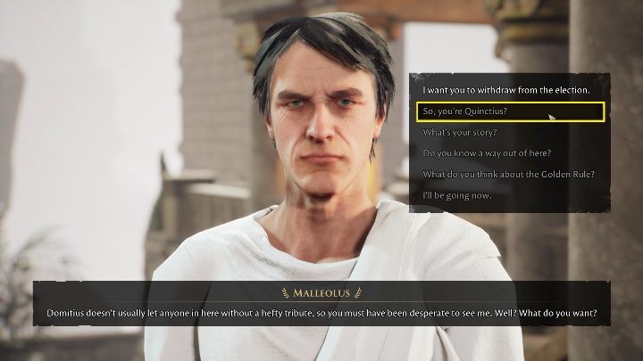 Waszym zadaniem jest zaczepienie go i użycie opcji So, youre Quinctius - The Forgotten City: Quinctius - solucja, opis przejścia - The Forgotten City - poradnik do gry